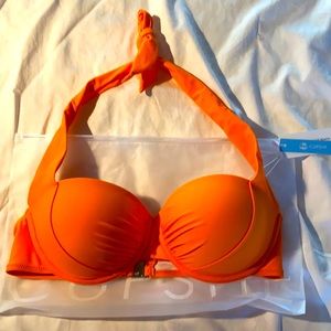 Cupshe Orange push up halter bikini top L